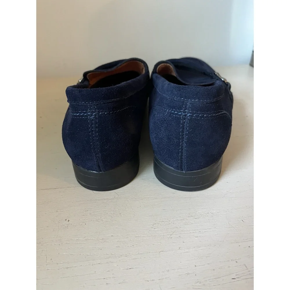 ETACY ADAMS Men's Quillan Size 8 Loafers Slip On Blue Leather Shoes 25525-415